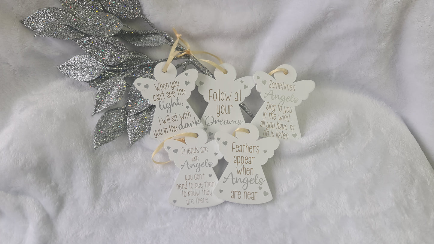 Angel hanging sign-Feathers appear