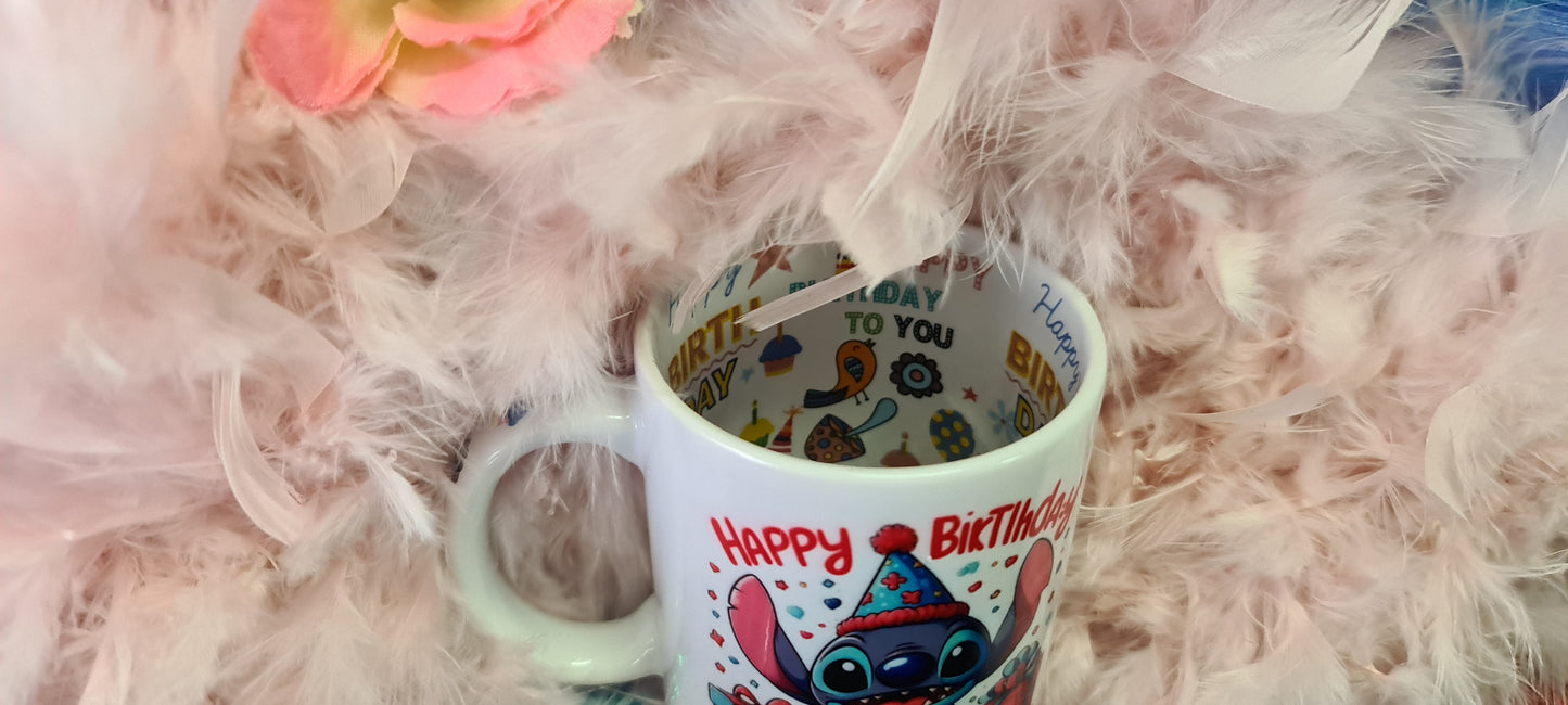 Inspired by Stitch Happy Birthday Inner Mug