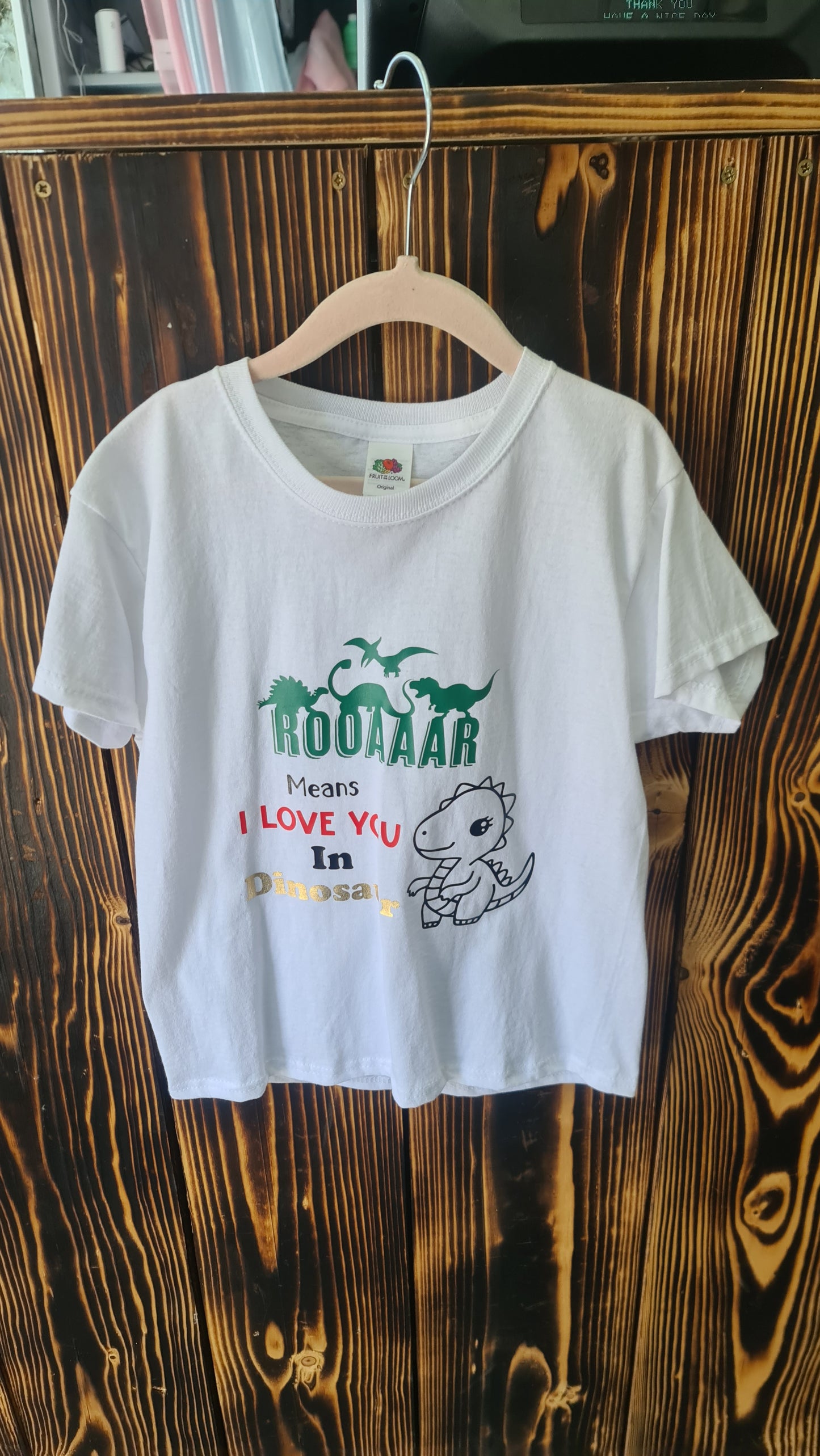 ROOAAAR means i love you in dinosaur T-shirt