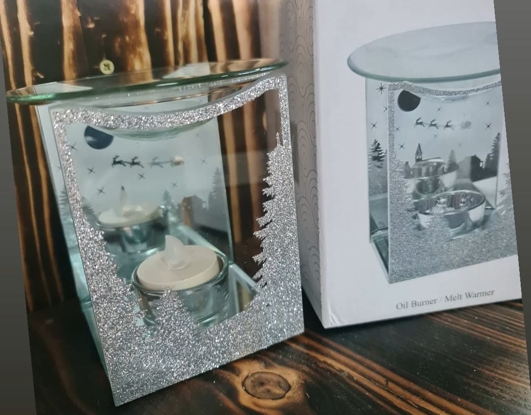 Glass Christmas Night Sky Burner