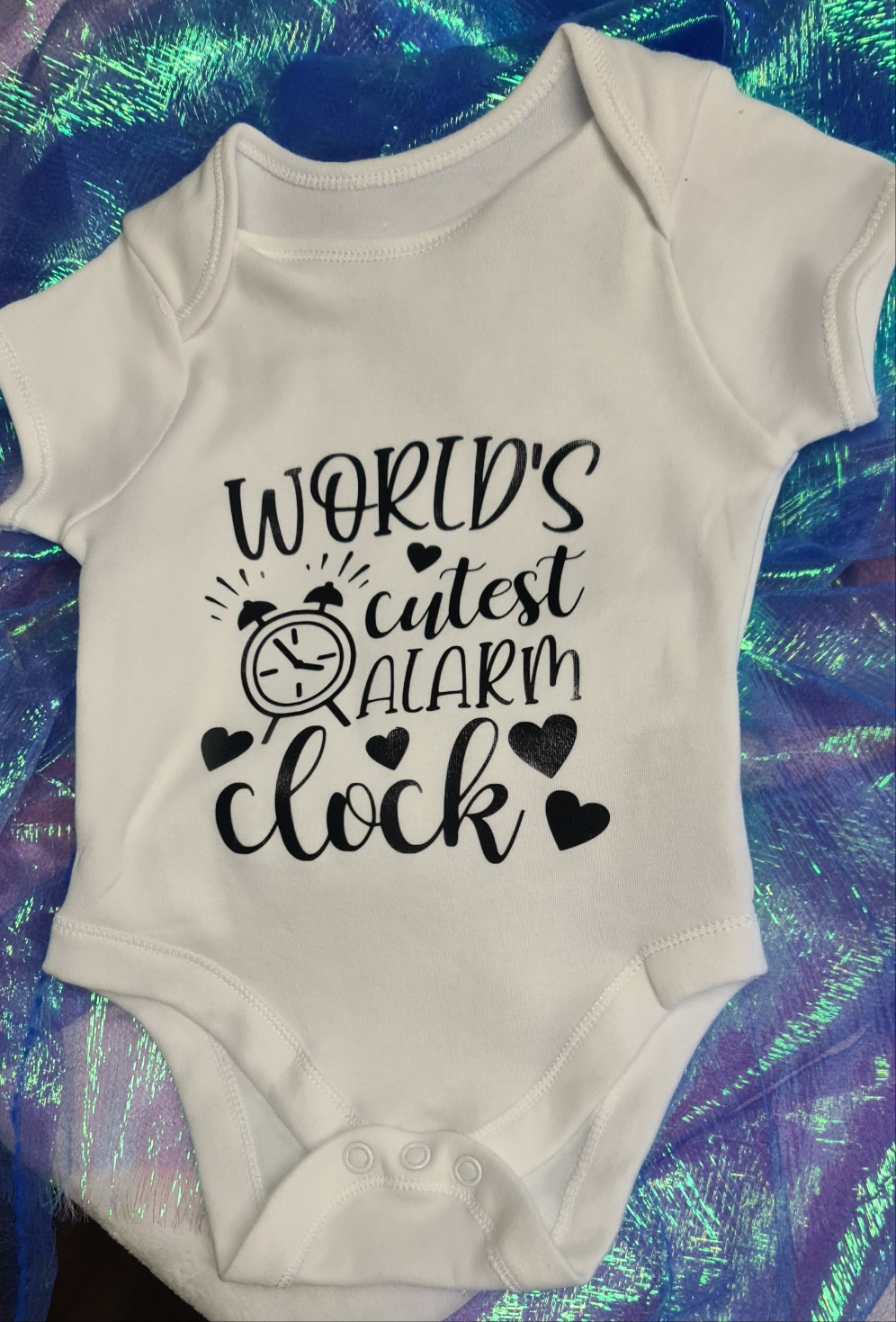 Worlds cutest alarm clock Baby Vest