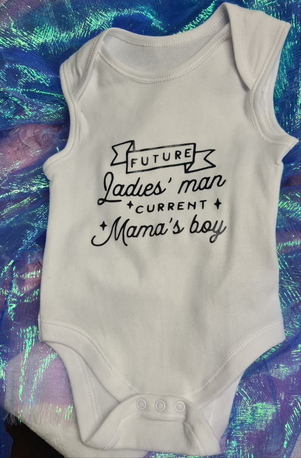 Future Ladies Man current mama boy Baby Vest