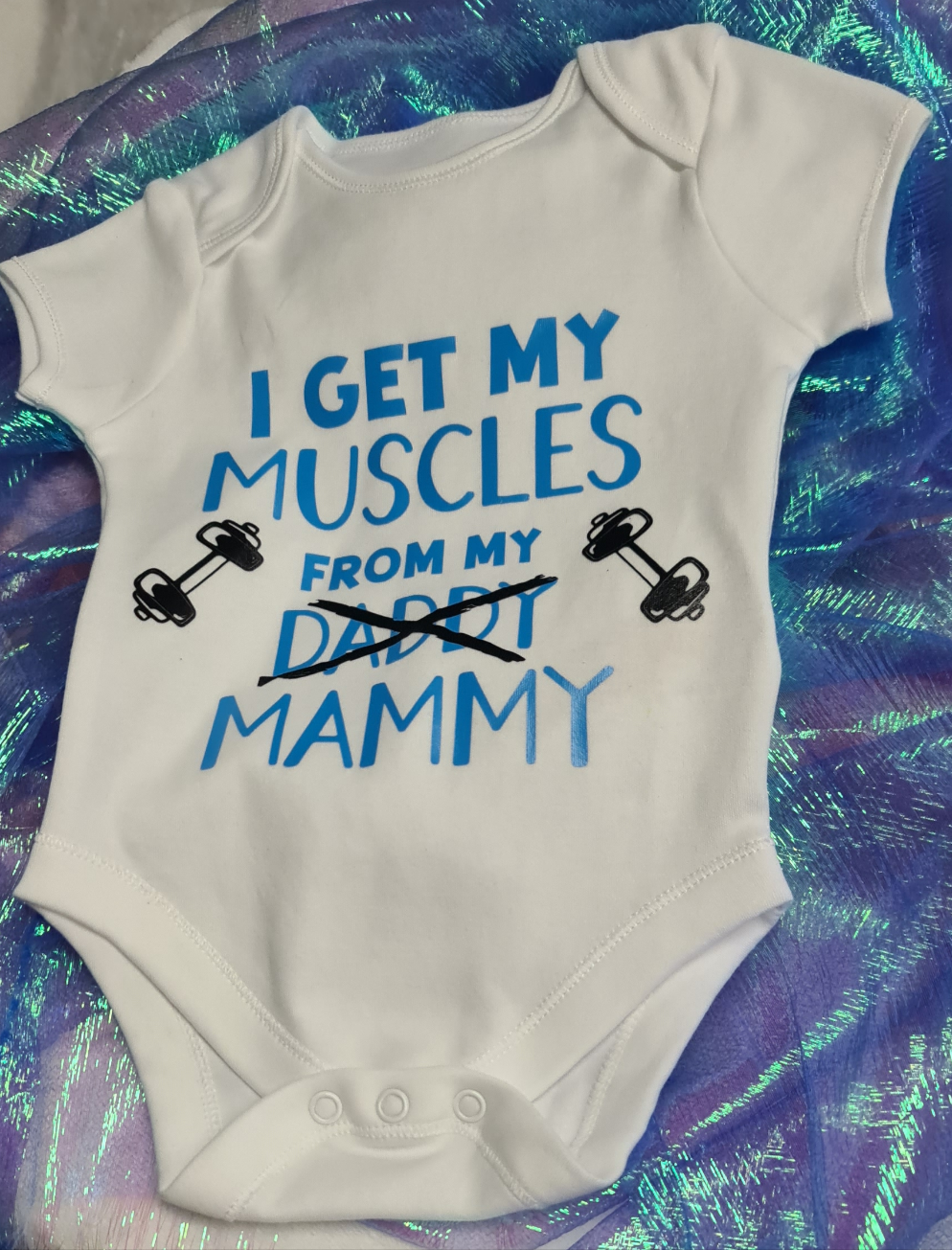 I get my muscles from my..... Baby Vest