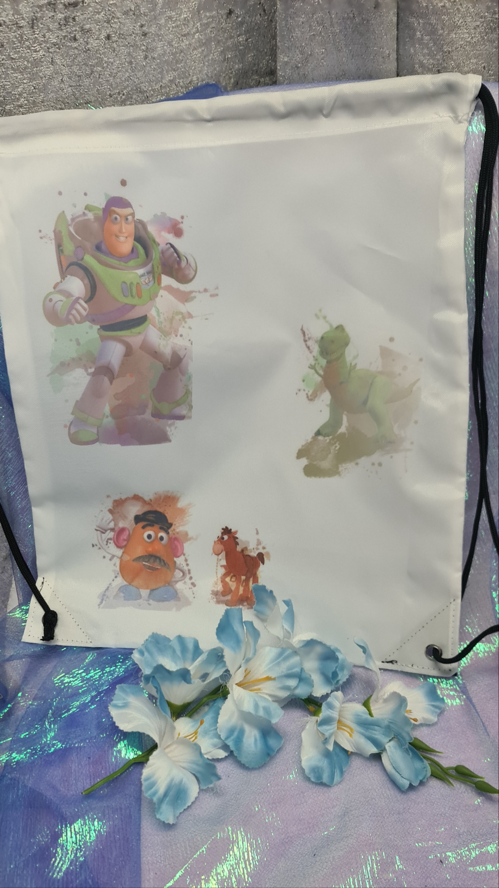 Toy story inspired Design Draw string bag