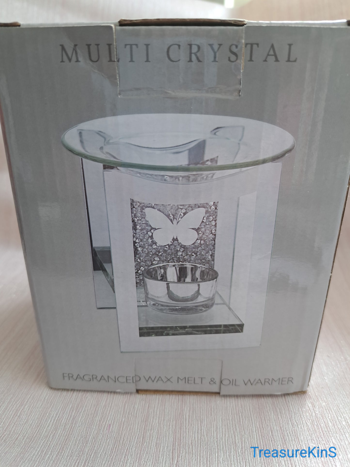 Glass Silver Butterfly Burner