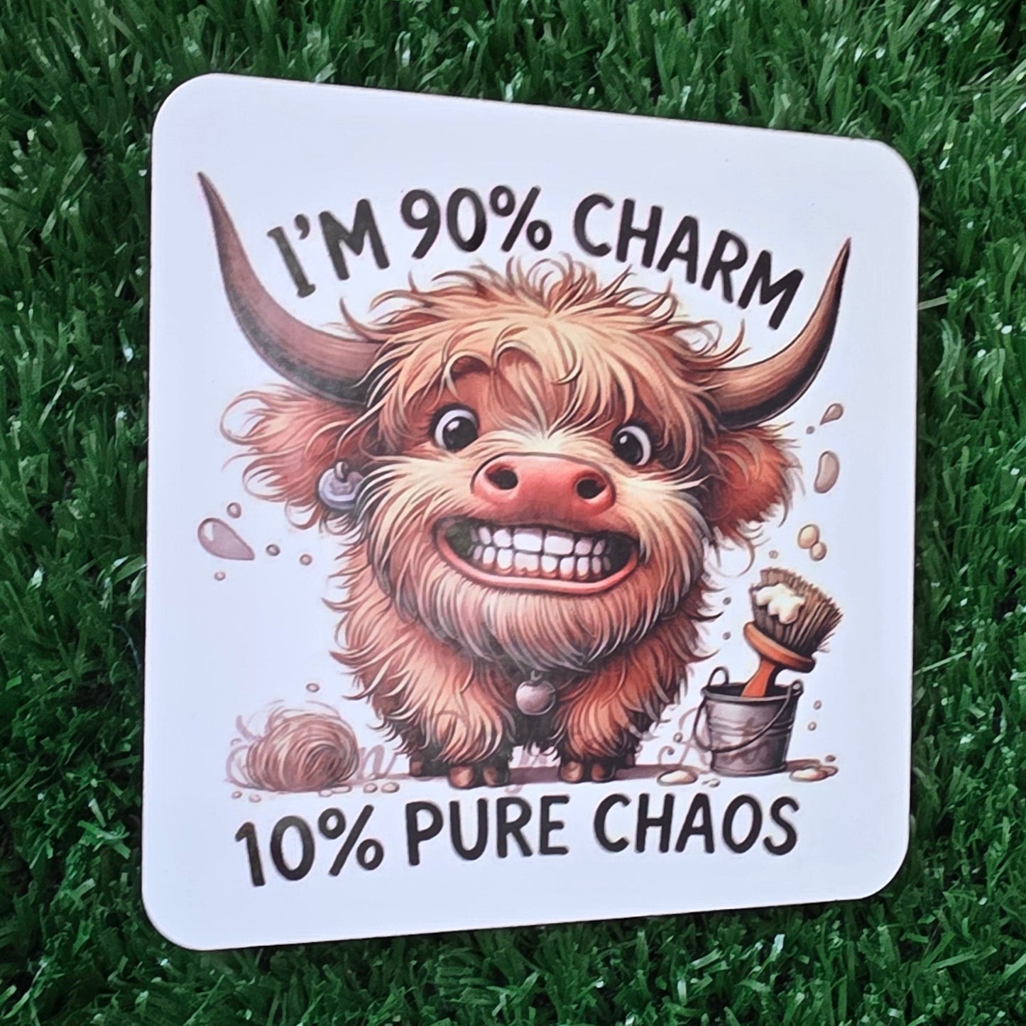 I'm 90% charm, 10% pure chaos coaster - gift