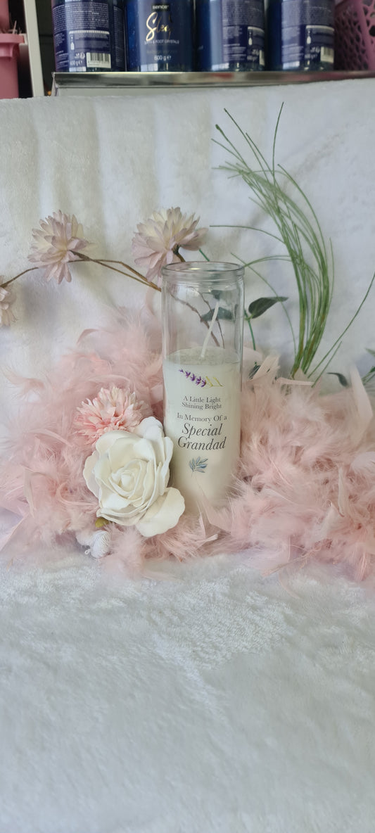 In memory Grandad tall candle