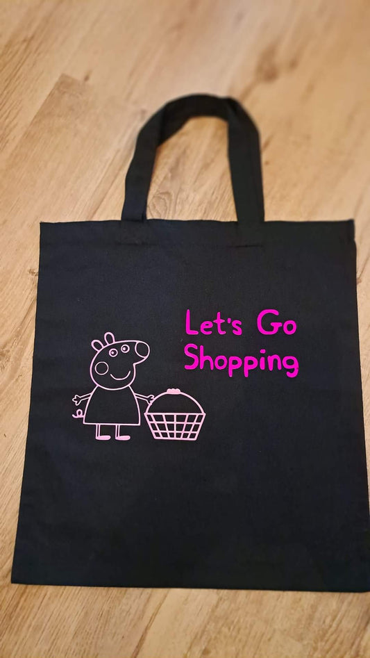"Let's Go Shopping" Peppa pig tote bag