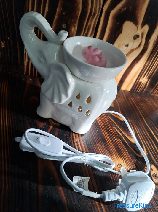 White Electric Elephant Shape Burner
