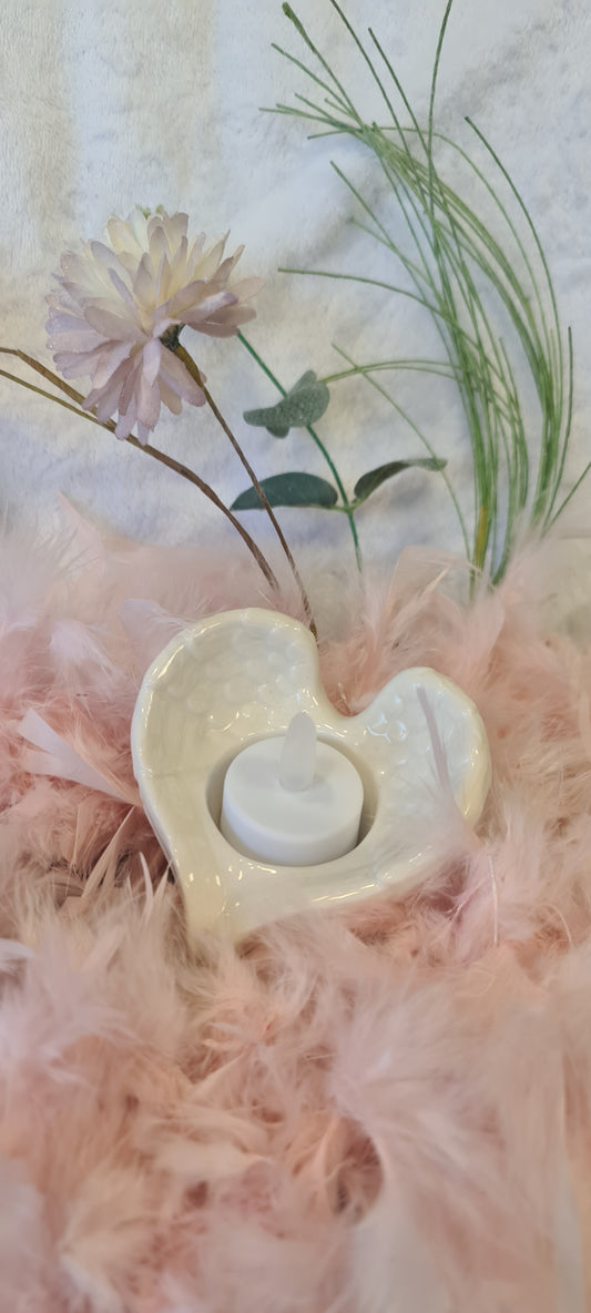 White Angel Wings Tealight holder