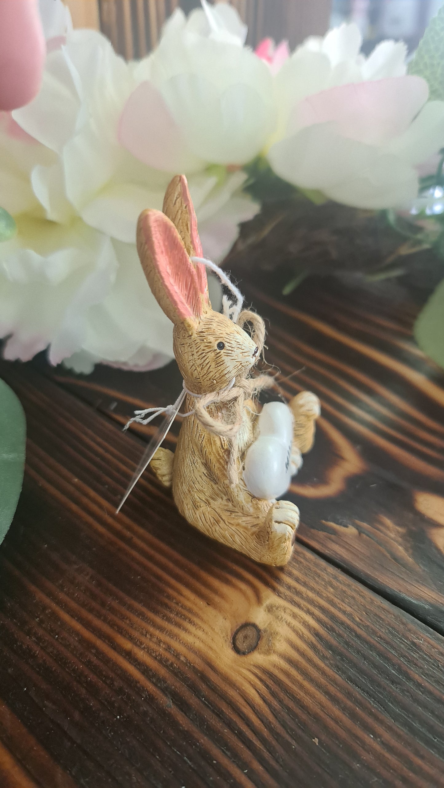 Sitting Bunny holding Mum heart