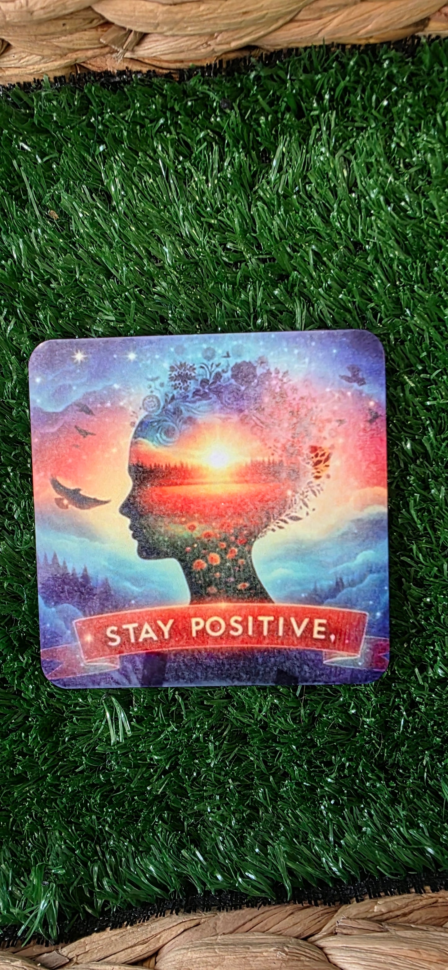 STAY POSITIVE (mindfulness) coaster - gift