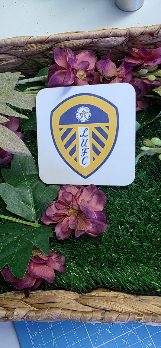 Leeds United Football logo coaster - gift