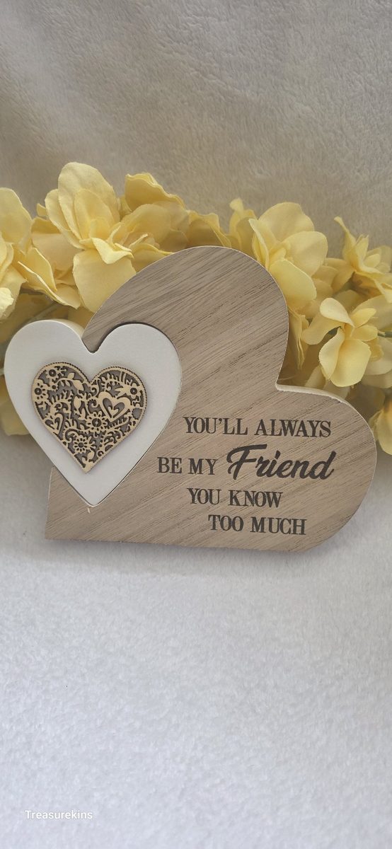 You'll always be my friend you know too much Plaque