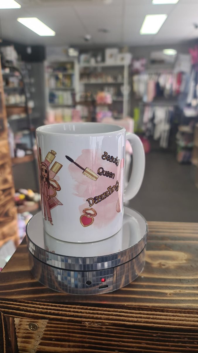 Personalised girly statement make up doll mug (PLouise inspired)