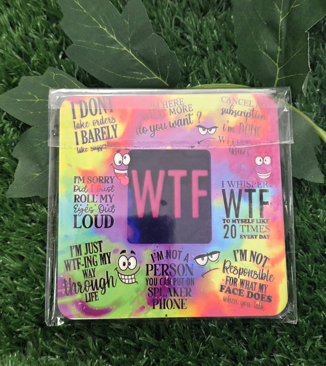 "WTF" Coaster -  Humour gift idea