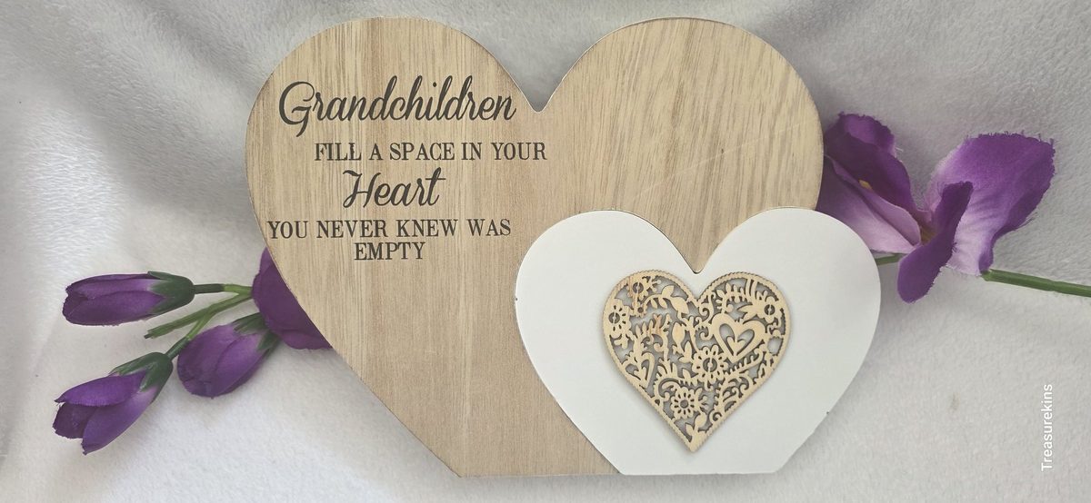 Grandchildren Fill a space in your heart you never knew was empty duo heart Plaque