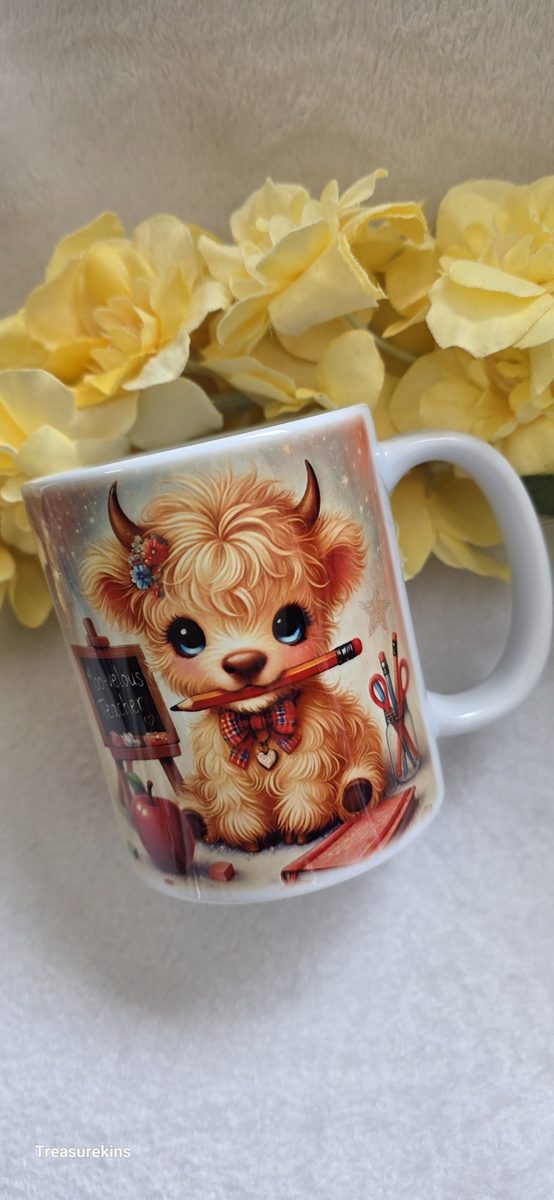 Moo-velous Teacher - Highland Cow mug