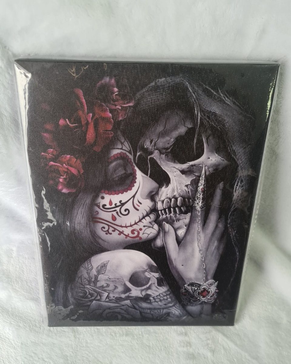 19X25cm Spiral Kiss Mounted MDF Canvas Plaque