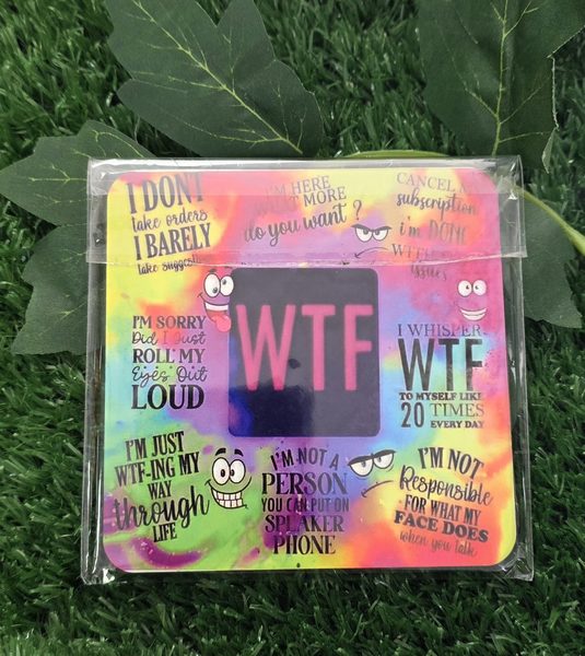 "WTF" Coaster -  Humour gift idea