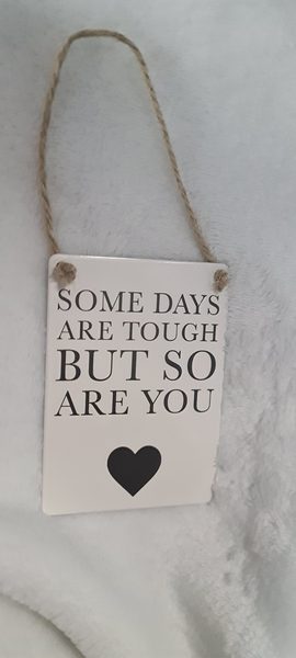 Mini Plaque -  some days are tough but so are you