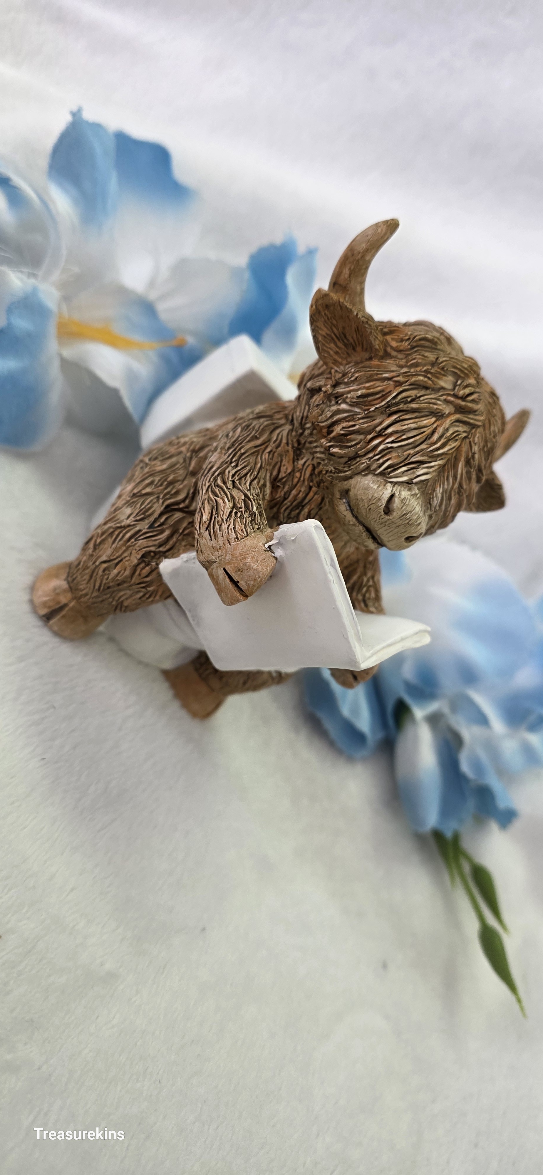 Happy Highland Cow Toilet reading humour figure