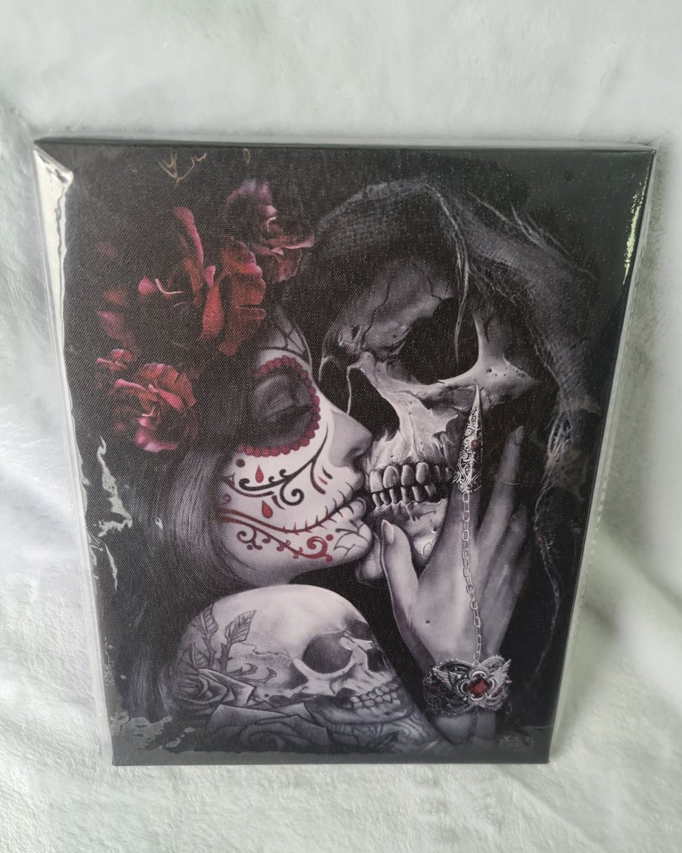 19X25cm Spiral Kiss Mounted MDF Canvas Plaque